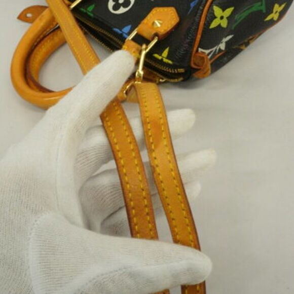 Louis Vuitton Monogram Multicolor Mini Speedy Shoulder Bag Black - Picture 3 of 11